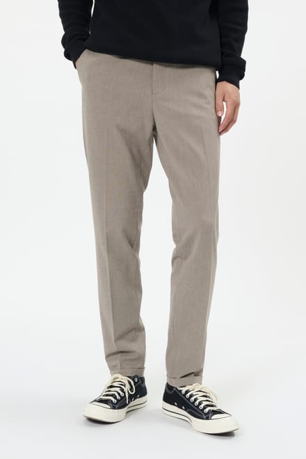 Slim fit chino met bandplooien Model 'Maliam'