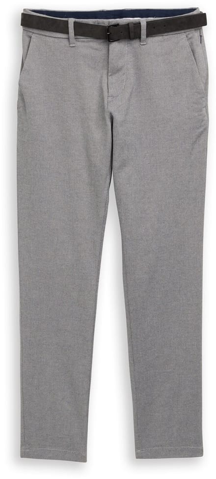 Tom Tailor - TTTRAVIS SLIM chino met riem - Maat 29/32 - white navy zig zag structure