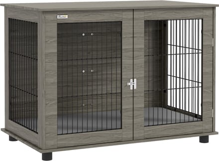 PawHut-Hondenbenchmeubel - Spaanplaat - 100x60x73,5cm - Grijs