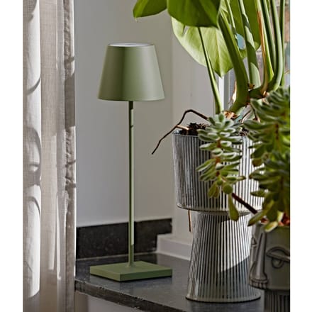 Sigor Nuindie LED oplaadbare tafellamp, USB-C, spar groen, IP54, dimbaar
