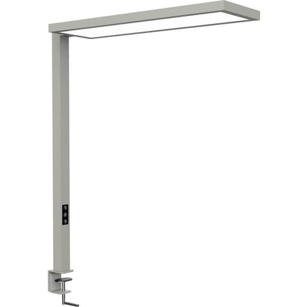 LED-clip-on tafellamp Maul MAULsenja, 87 W, 15150 lm, 2700-5700 K, direct/indirect licht, dimbaar, bewegings-/lichtsensor, aluminium, zilver