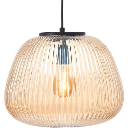 Brilliant Kaizen - Hanglamp - Glas - 1xE27 Max 40W - Amber/zwart