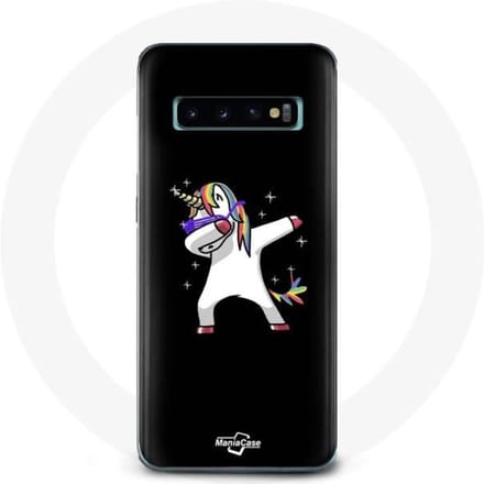 Coque - Dab - Samsung Galaxy S10 Plus - Souple - Noir - Licorne