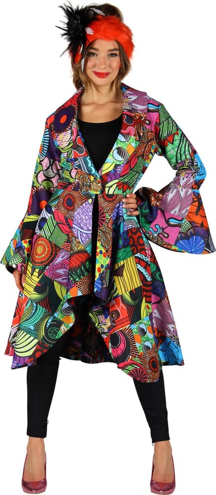 Carnavalsjas Dames - Inside Out - Twee In Een Jas - Verkleedkleren Vrouwen - Multicolor - Maat S
