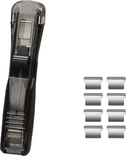 Duurzame Paper Stapler met 8 Herbruikbare Clips, Ideaal voor Kantoor, Thuis en Schoolgebruik