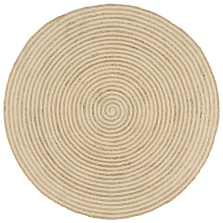 vidaXL - Vloerkleed - handgemaakt - met - spiraal - ontwerp - 150 - cm - jute - wit
