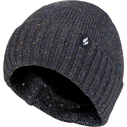 Warme geribbelde muts met manchet voor heren - Fleece gevoerde dikke wintermuts
