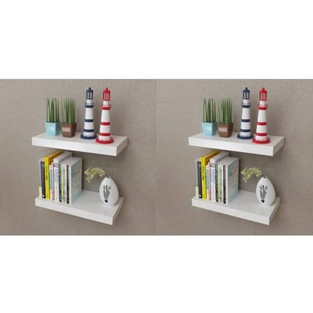 Maison Exclusive - Étagères murales 4 pcs Blanc 40 cm blanc