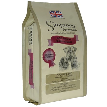 Simpsons Premium Sensitive Adult  - Kip & Aardappel Hondenvoer - 2 kg