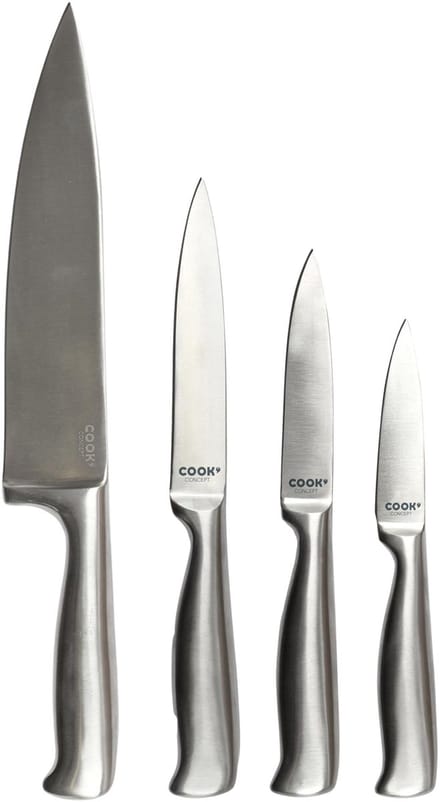 Cook Concept Messenset - RVS - 4-delig - Inox - Koksmes / Schilmes / Keukenmessen