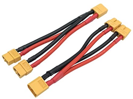 XT60 Parallelle Y Splitter Batterij Connector 12AWG - Mannelijk naar 2 Vrouwelijk voor RC Quadcopter en Multirotors