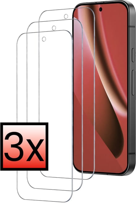 Screenprotector - 3 Stuks - Geschikt voor Google Pixel 10a - Extra Sterk - Beschermglas - Gehard Glas - Tempered Glass - Screen Protector - Bescherm Cover