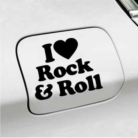 Bumpersticker - I Love Rock & Roll - 10,3 X 12,6 - Zwart
