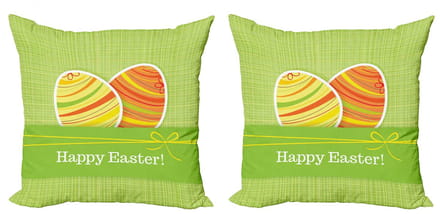 ABAKUHAUS Pasen Kussenhoes Set – 2x50x50 cm – Dubbelzijdig bedrukt – Multicolor