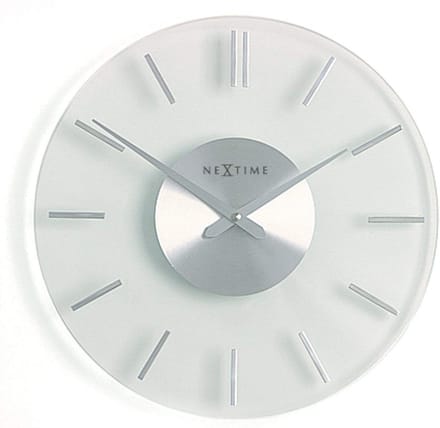 NeXtime Stripe – Wandklok – 31 cm – Glas/Aluminium – Transparant