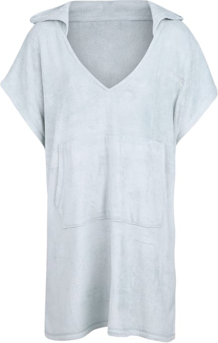Brunotti - Paige - Poncho Aqua Grey - Badponcho Dames - Verstelbare Taille - Met Capuchon - ONE SIZE