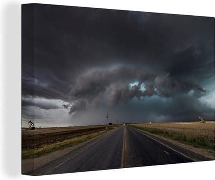 Canvas Schilderij The Bears Cage Tornado bij Texas - 90x60 cm - Wanddecoratie