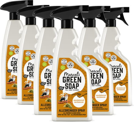 Marcel's Green Soap - Allesreiniger Spray - Sandelhout & Kardemom - 6 x 500ml