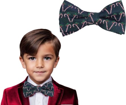 Kerststrik - vlinderdas - bow tie - kerst stropdas - vlinderstrik kind - zuurstokjes blauw - 1 stuks