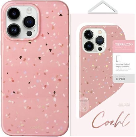 UNIQ - Coehl - Terrazzo iPhone - 14 - Pro - Max - 6.7 - hoesje - roze/koraalroze