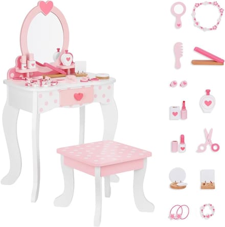Core® Make Up Tafel Kind - Kaptafel Kind - Make Up Tafel Kinderen - Roze - 33cm x 48cm x 83cm
