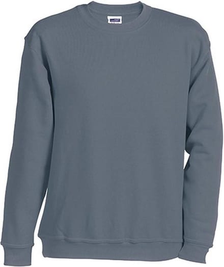 James and Nicholson Unisex Round Heavy Sweatshirt (Koolstofgrijs)