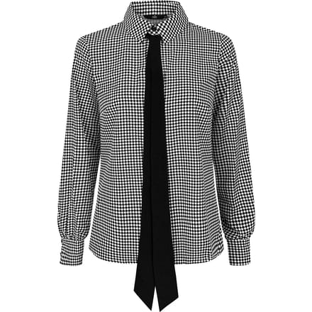Blouse met ruitpatroon en lint voor vrouwen Nife