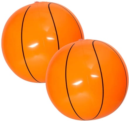 Widmann Strandbal - 2x - opblaasbare Basketbal - oranje - 25 cm - sport en spelletjes