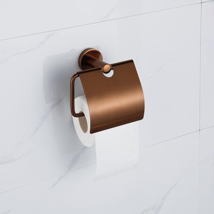 FugaFlow Eccelente Acces - toiletrolhouder - met klep - Geborsteld koper PVD (Koper)