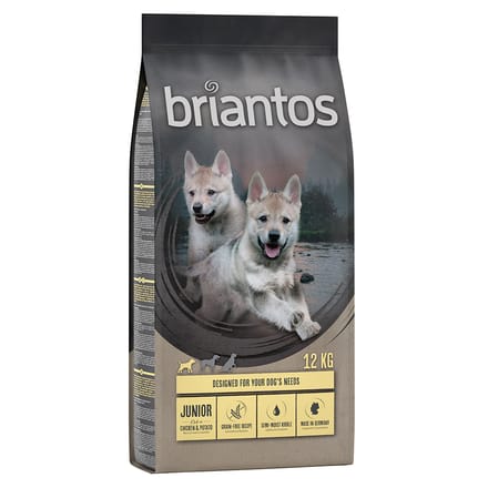 12kg Briantos Junior Droogvoer voor Honden: Eend & Aardappel (graanvrij)