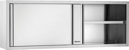 Hangkast RVS - met 2 Schuifdeuren - 1 Verstelbaar Tussenschap | 1400(B) | 400(D) | 660(H)mm
