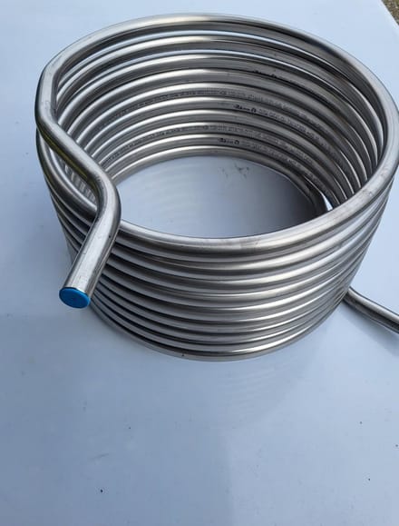 rvs wisselaar 41 cm 12 meter 22 mm warmtewisselaar zwembadverwarming zwembadheater