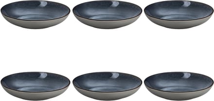 Medard de Noblat - Feeling Indigo - Diep bord 24.5 cm - 6 delig - Stoneware