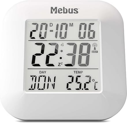 Digitale Draadloze Wekker met Thermometer, Datumweergave en Verlichting - Snooze-Functie