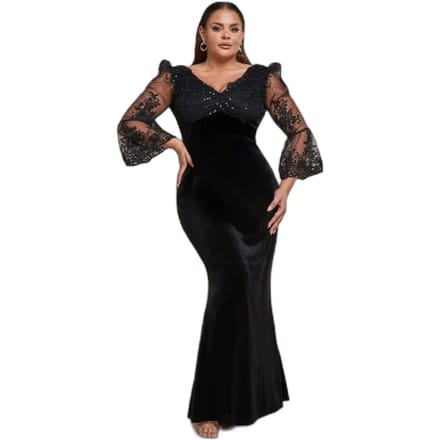 Strakke damesjurk Goddiva Scalloped Lace & Velvet