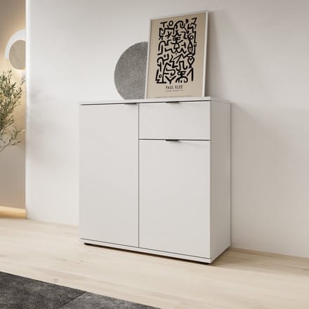 Meubella - Galeno 2 - Dressoir - Lichtgrijs - 80x34x82 cm