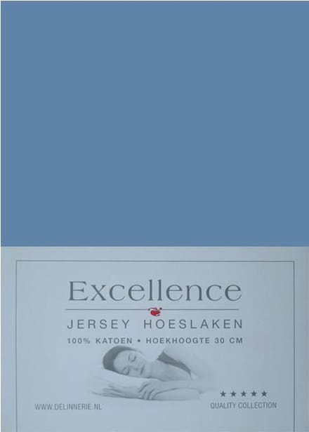 Excellence Jersey Hoeslaken - Eenpersoons - 90/100x210/220 cm - Blue