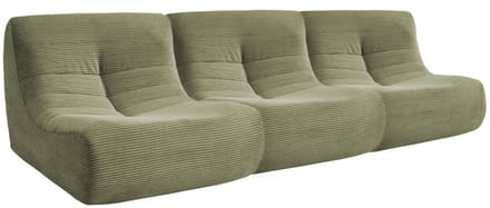 sweeek - Set van 3 ribfluwele fauteuils 1 zitplaats - meerdere kleuren - sokol