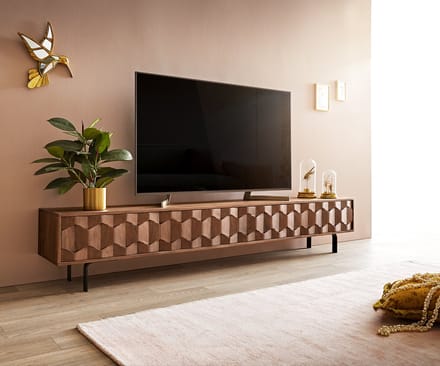 Tv-meubel Fevo Acacia Bruin 220 cm 4 deuren lowboard