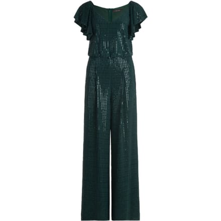 Glanzende jumpsuit met V-hals