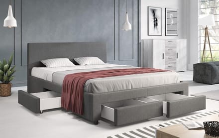 Meubella - Tweepersoonsbed Suente - Grijs - 160x200 cm