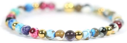 Dames armband agaat mix edelsteen 4mm - 17,5 cm Heaven Eleven