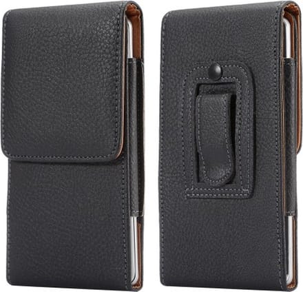 Leren flip tasje hoesje + clip broekclip iPhone 14 Plus / Iphone 14 Pro Max