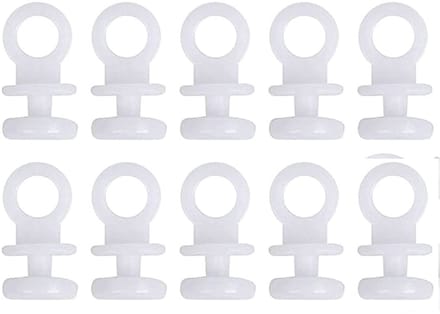 Set van 100 witte plastic gordijnrail haken voor 9mm rails - Young Wolf