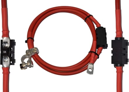 Batterijkabel 35 mm2 - Stroomkabel - Voertuig stroom - Met zekeringhouder - 1.8 meter - Rood