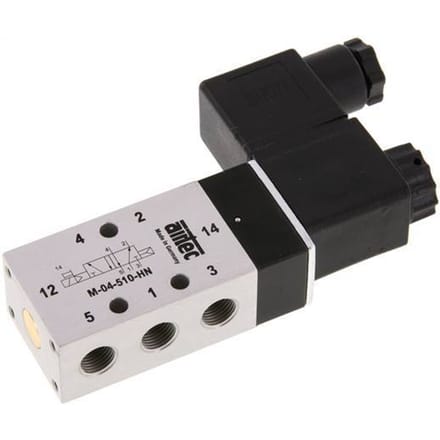 5/2 G1/8'' Magneetventiel 12V DC 2.5-10bar/35.0-140psi Airtec