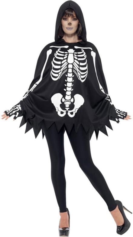 Smiffys - Skeleton Kostuum Accessoire Set - Zwart