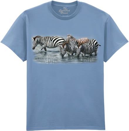 Zebra Water Hole The Coloured House T-shirt M