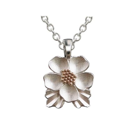 AuBor ®. Hanger. Zilver. Braambloesem. Groot.