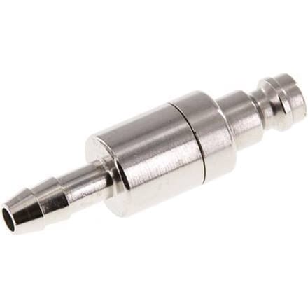 Vernikkeld Messing DN 5 Luchtkoppeling Insteeknippel 6 mm Slangpilaar Double Shut-Off